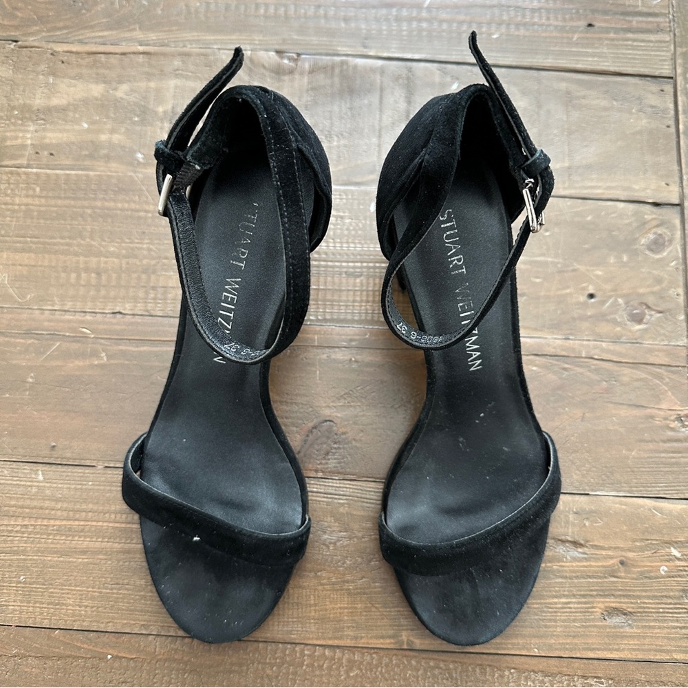 Stuart Weitzman Ankle Strap Sandals Balck Suede